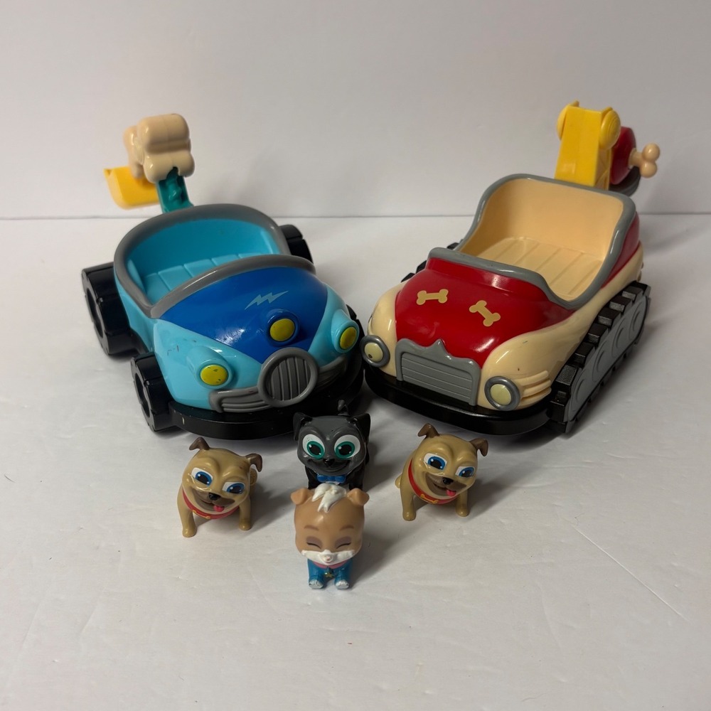 Disney Junior Puppy Dog Pals Just Play Vehicle and Figure Lot Bingo Rolly Keia